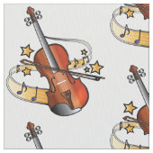 Tissu Violon et arc avec des notes et des étoiles (fermé)