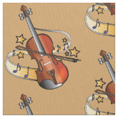 Tissu Violon et arc avec des notes et des étoiles (fermé)