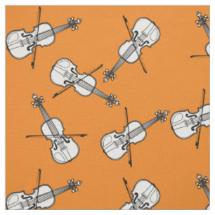 Tissu Violons blancs