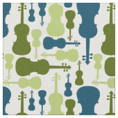 Tissu Violons - Bleu et Vert (Fermer)
