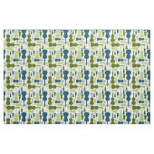 Tissu Violons - Bleu et Vert (Fat Quarter)
