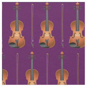 Tissu Violons Musique Musicien Salle Décor Violet
