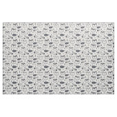 Tissu Visage de Chat Mignon & Motif d'Os de Poisson - De (Fat Quarter)