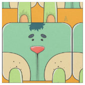 Tissu Visage de lapin d'équipe - vert et orange (Fermer)