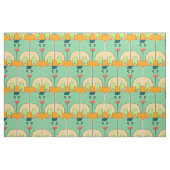 Tissu Visage de lapin d'équipe - vert et orange (Fat Quarter)