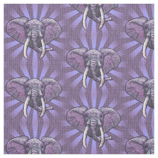 Tissu Visage d'éléphant violet (Échantillon)