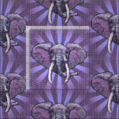 Tissu Visage d'éléphant violet (Carreau)