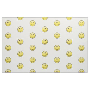 Tissu Visage heureux jaune classique