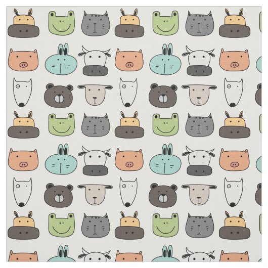 Tissu - Visages d'animaux (Échantillon)