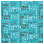 Tissu visqueux de visages de queues bouclées (Échantillon)