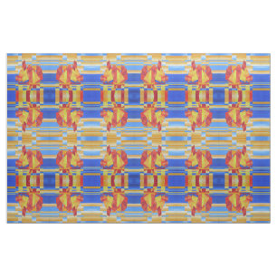 Tissu Voile sur les Sept Mers So Blue Cubist Abstrait