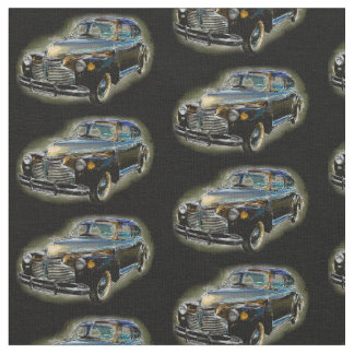 Tissu Voiture Vintage Classique Chevrolet Brown en noir