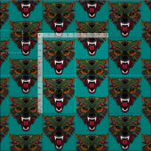 Tissu vol de combat de loup bleu turquoise (Carreau)