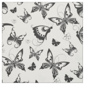 Tissu Vol papillon noir et blanc 2 (Échantillon)