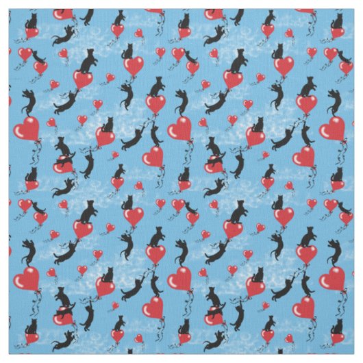 Tissu Voler des ballons rouges (Échantillon)