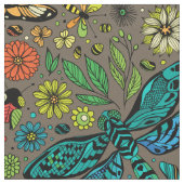 Tissu Voler, libellule de mouche sur brun (Fermer)