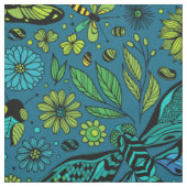 Tissu Voler, pilonner la libellule en bleu (Échantillon)