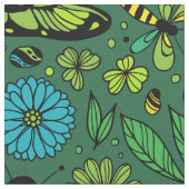 Tissu Voler, voler la libellule sur le vert émeraude (Fermer)