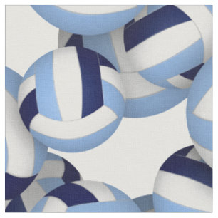 Tissu volleyballs bleu clair marine motif