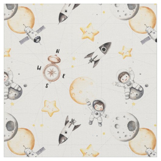 Tissu Voyageur spatial astronaute vaisseau spatial solei (Fermer)