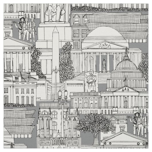 Tissu Washington DC toile gris (Échantillon)