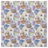 Tissu Watercolor cupcakes (Échantillon)