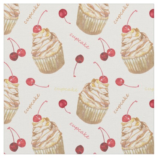 Tissu Watercolor cupcakes (Fermer)