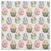 Tissu Watercolor cupcakes (Échantillon)