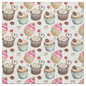 Tissu Watercolor cupcakes (Échantillon)