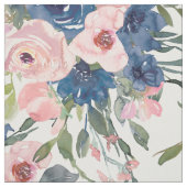 Tissu Watercolor Navy et Blush Floral (Échantillon)
