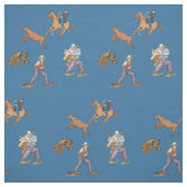Tissu Western Cowboys Horse Roping Steer Fabric (Échantillon)