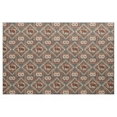 Tissu Western Longhorn Steer Brown et Turquoise (Yard)