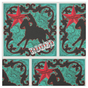 Tissu Western Rodeo Cowboy Roping Faux Leather
