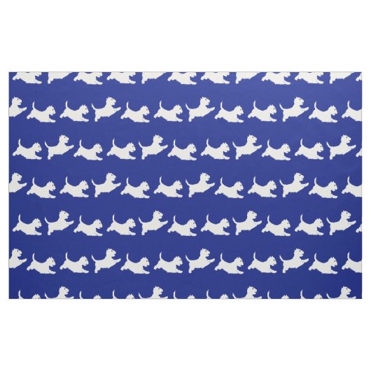 Tissu Westies courant sur du bleu (Yard)