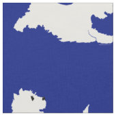 Tissu Westies courant sur du bleu (Fermer)