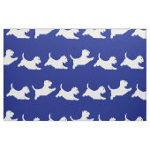 Tissu Westies courant sur du bleu (Fat Quarter)