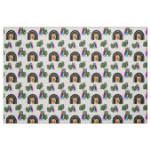 Tissu Whimsical Boho Owl & Tropical Monstera Leaf (Fat Quarter)