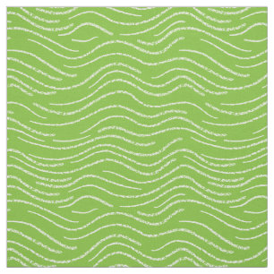 Tissu Whimsical Green and White Wavy Striped Scribbles