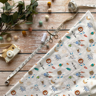 Tissu Whimsical Space Animals Astronaut Fabric