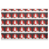 Tissu Whimsical Winter Night Snowman sur Arrière - plan (Fat Quarter)