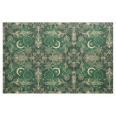 Tissu Whimsy Gold & Green Dreamcatcher Feathers Mandala (Yard)