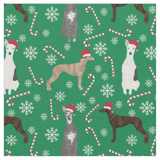 Tissu whippet dogs Noël (Fermer)