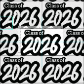 Tissu White Bold Brush Class of 2026 (Carreau)