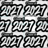Tissu White Bold Brush Class of 2027 (Carreau)