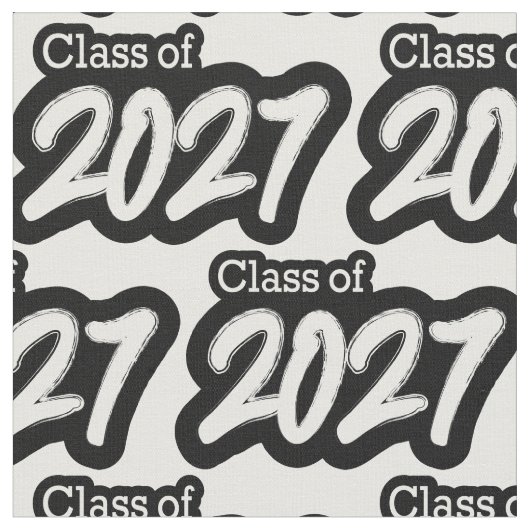 Tissu White Bold Brush Class of 2027 (Fermer)