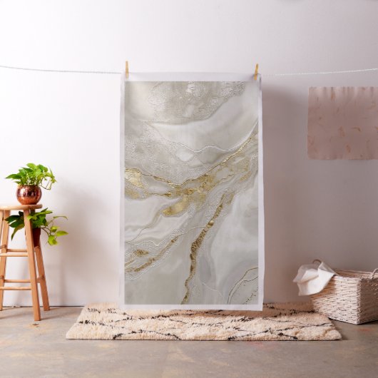 Tissu White Gold Marble Portable Photography Backdrop (In Situ)