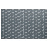 Tissu White Paw Print Dog Silhouette Pattern Fabric (Yard)