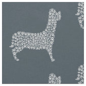 Tissu White Paw Print Dog Silhouette Pattern Fabric (Fermer)