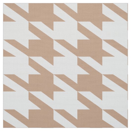 Tissu White & Tan Houndstooth Motif sans couture (Échantillon)