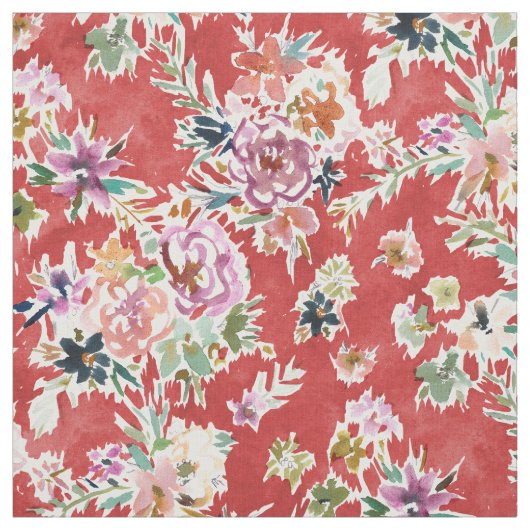 Tissu WILD LOVE Bold Red Floral (Échantillon)